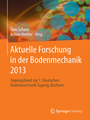 cover image of Aktuelle Forschung in der Bodenmechanik 2013